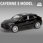 1:24 Porsche Cayenne Turbo S Sulamist Auto Mudel Diecasts Metallist M&auml;nguautod Auto Mudel Simulatsioon Heli Valgus Kogumine Laste Kingitus must