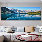 Maastik J&auml;rv Mets Kivist M&auml;gi Maaliline Loodus 5D DIY Teemantmaal Suur T&auml;ielik Puurimine Teemantmosaiik Tikand Kingitus A67 Full Round 50x150CM ploomi