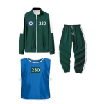 3 tk/komplekt Cosplay kost&uuml;&uuml;m lukuga dressipluus jakk n&ouml;&ouml;riga p&uuml;ksid vestiga Korea m&auml;ngi spordidressi komplekt naistele meestele sport jooksmine j&otilde;usaal 3XL H black