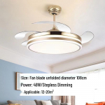 42-tollised LED-laeventilaatorid n&auml;htamatute tiivikutega restoranile, elutuppa, magamistuppa - T&auml;iustatud &otilde;huvool Dimmable + Remote Control