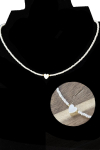 Valge helmestega choker naturaalse mageveekarbi s&uuml;da ripatsiga one size valge