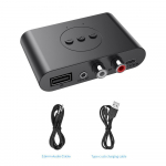 Helivastuv&otilde;tja Bluetooth 5.0 3,5 mm AUX pesa U ketas NFC RCA stereomuusika juhtmevaba adapter mikrofoniga autokomplekti Bluetooth k&otilde;lari jaoks