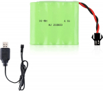 Ni-MH aku 4,8V 1200mAh Laetav USB laadijaga RC autodele Kiirlaadimine Roheline 55x48x15mm roheline