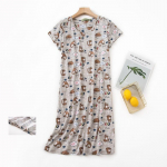 Suures suuruses suvine naiste &ouml;&ouml;s&auml;rk L&uuml;hikeste varrukatega armas multikas magamisriided armsad O kaelaga &ouml;&ouml;s&auml;rgid pidžaamad naiste puuvillane magamiskleit 2XL