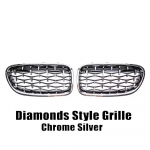 H&otilde;bedased Teemantstiilis &Uuml;lemised V&otilde;red BMW 5. Seeria F10 F18 2010-2017 Eesmisele Kaitserauale Kahe Ribiga V&otilde;red Diamond-Silver