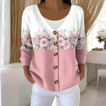 Naiste moe pikkade varrukatega j&otilde;ululumememm, lumehelvestega tr&uuml;kiga jope kardigan M