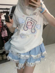 Suvised Kawaii magusad T-s&auml;rgid Naiste Jaapani mood Harajuku t&auml;navariided Multifilmid, lahtised t-s&auml;rgid Topid, pehme grill Y2k S