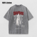 Anime Berserk Guts Acid Ts&auml;rk Retro Vintage Pestud Graafilised T-s&auml;rgid Meeste Harajuku Puuvillane vabaaja l&uuml;hikeste varrukatega T-s&auml;rgid Unisex 4XL