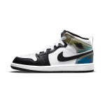 Air Jordan 1 Mid SE PS Kuumustundlik V&auml;rvimuutuv Laste Tossud Valge Must DM7803-100 29.5 white