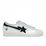 BAPE x adidas Superstar Vintage White Black Unisex tossud Cloud-White Core-Black Off-White JR2701 36