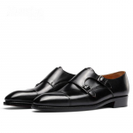 Moodsad meeste moekad nahast kingad T&otilde;elised k&auml;sitsi valmistatud munkkingad Meeste Goodyear Blake tehnoloogiaga lehma nahast kingad Kahe pandlaga munkkingad 37 must