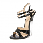 Moodsad kahekordsete pahkluu pandlatega suvised naiste seksikad 16 cm &auml;&auml;rmiselt k&otilde;rge kontsaga sandaalid, &scaron;ikid stiletto kingad, peokingad 35-46 36 must