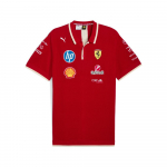 Puma Scuderia Ferrari Racing Series T&auml;ht Lahtise kaelusega sviiter &Otilde;lalogo tikitud L&uuml;hikeste varrukatega polos&auml;rk Meeste polos&auml;rgid 763955-01 L