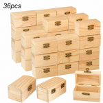 36 tk V&auml;ike puidust karp Puidust aardekarbid kaanega DIY k&auml;sit&ouml;&ouml;ks (3,5 x 2,2 x 2 tolli) 36pcs