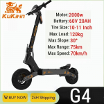 EL-i laos KuKirin G4 elektriline t&otilde;ukeratas 2000W mootor 60V 20Ah aku 75 km tippulatus 70 km/h maksimaalne kiirus 11 maastiku vaakumrehvid