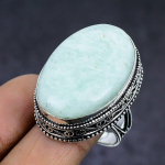Amazonite gemstone 925 Sterling Silver Jewelry Ring Size 9