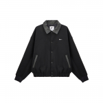 Nike Solo Villa Varsity Kraega Mugav Moodne Pikkade Varrukatega Jakk Meeste jakid Must Valge FZ1168-010 XXL