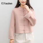 Fanzhen Women's Petite 100% Wool Chinese Style Short Coat, Autumn/Winter 2025 M