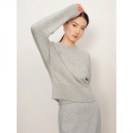 JIUZI ANNAKO Women's Cashmere Wool Blend Round Neck Sweater L