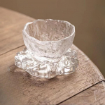 Klaasist teetass Kodukaunistus Sake tass K&auml;sitsi valmistatud aluste aluste klaasist tass Hiina stiilis teetassi komplekt lauaplaadi atmosf&auml;&auml;ri v&auml;ike ornament Cup and coaster