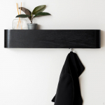 Seinale paigaldatav riidepuu R&otilde;ivaste riputaja Lihtne paigaldus Magamistuba &Uuml;lemine riiul 5 hoiukonksu Mitmek&uuml;lgne must