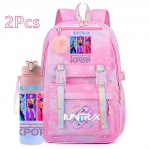 2 tk/komplekt Multikaga K-popi Prinditud Seljakott 750 ml Vee Pudeliga Teismelisele T&uuml;drukule Poisile Koolikott Laste Kingitus Suure Mahutavusega Reisi Kott Mochila