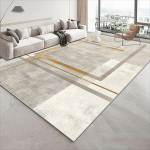 Moodne kuldne geomeetriline vaip elutuppa Kerge luksuslik vaip magamistoa kaunistuseks Suure pindalaga salongi diivani k&otilde;rvale p&otilde;randamatid 200x300 140*200cm