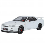 Suur suurus 1/18 skaala Nissan GT-R R34 Skyline sulamist auto mudel Diecast m&auml;nguauto poistele JDM v&otilde;idus&otilde;iduauto m&auml;nguasi Kingitus Kogutav Hobi valge