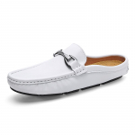 Ehtsast nahast Muller kingad Hingavad meeste poolpapud Meeste mugavad madalad vabaaja jalatsid Pehmed k&auml;sitsi valmistatud vabaaja jalatsid 44 must