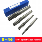 1: 10 spiraalse sooniga kooniline masinaviil HSS koonilise varrega viil 8-46mm, kasutatakse aukude l&otilde;ikamiseks ja lihvimiseks t&ouml;&ouml;pinkidel model 8