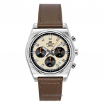 Casio Edifice Analoog Standard Kronograaf Nahkrihmaga Beež sihverplaat Kvarts EFB-730L-7AV 100M Meeste k&auml;ekell elevandiluuvalge