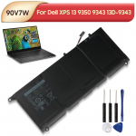 Laetav liitiumaku Dell XPS 13 9350 9343 13D-9343 JD25G JHXPY 5K9CP 0DRRP 0N7T6 DIN02 RWT1R 90V7W s&uuml;learvutile 56Wh