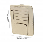 Auto p&auml;ikesesirmi korraldaja mitme taskuga nahast p&auml;ikeseprillide hoidja salvestuskaardi hoidja kaart IC-prillide klambriga p&auml;ikesevarju kott beež