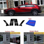Mazda CX-30 jaoks S&uuml;sinikkiust Must Auto Akna Ukse Samba BC Samba Posti Katte Liist Peegli Efektiga PC bright black