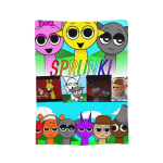 Multikas M&auml;ng Sprunki Incredibox Tekk Flanellist Visketekk Suvine Konditsioneeri Kaunistus Pehme Soe Voodikate, 200x150cm 80x60in