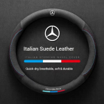 Auto seemisnahast libisemisvastane nahast rooliratta kate Mercedes-Benz A B C E S V R-Klassi A45 C43 CLA GLA GLB GLC SLK SL Vito GLE jaoks O Black