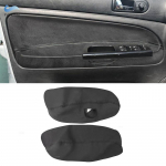 For VW Passat B5 1998 1999 2000- 2005 LHD only 4-doors Car Interior Front Door Armrest Panel Cover Trim Suede Leather black line