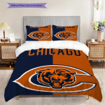 Chicago Bears Muster Voodipesu Tekikott Komplekt Tekikoti Kate Padjap&uuml;&uuml;r Kodu Kaunistus S&uuml;nnip&auml;evakingitus (1 * tekikott + 2 * padjap&uuml;&uuml;ri, ilma s&uuml;damikuta) 135x200cm blue
