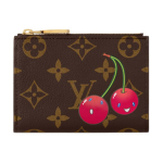 Louis Vuitton X Takashi Murakami Lisa Cherry Seeria Monogramm Prindiga Kaetud L&otilde;uend Rahakott Kaardihoidja Naiste Rahakotid Pruun M13420 Gift Set(Basic Set+Box+Shopping Bag)