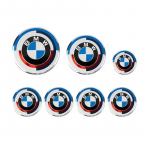 7 tk Autokatte Esiosa Tagumine Pagasiruumi Embleem M&auml;rk BMW 50. Aastap&auml;eva V&auml;ljaandele E36 E46 E53 E90 E60 E93 E87 G01 G20 X3 X5 F30 F20 82 82 56x4 45