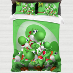 M&auml;ng Yoshi's Island Tekikate Padjap&uuml;&uuml;r Voodipesu Komplekt T&auml;iskasvanu Poiss T&uuml;druk Magamistoa Kaunistus Lapsed &Uuml;he- v&otilde;i Kahekohaline Suur Suurus 150x200cm 3pcs green