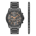 Armani Exchange BankS Kronograafiga K&auml;ev&otilde;ru Komplekt Meeste S Metallkell ax7170Set AX7170SET gray