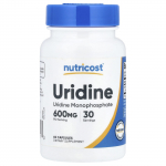 Nutricost, Uridiin, 60 kapslit (300 mg kapsli kohta)