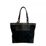 COACH 10445 Shoulder 2way Signature canvas Tote Bag black canvas Used