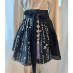 Korea kaasaegne Hanbok l&uuml;hike Hanguli v&ouml;&ouml;kleit - Must h&otilde;bedase fooliummustriga Total Length 50cm