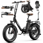 ONESPORT Scooter &eacute;lectrique OT16 Max 48V 18Ah 500W 50km/h 120km 20*4 FR Facile &agrave; transporter Portable Noir Marron