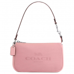 Coach Nolita 19 Logomustriga T&otilde;mblukuga Jacquard ja Sile Nahast &Otilde;lakott V&auml;ike Naiste K&auml;ekotid H&otilde;bedane Hele-Roosakas CU002-SVOBD Basic Set (Bag+Dust Bag)