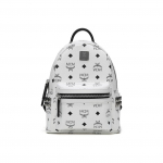 MCM Stark Visetos Klassikaline Kahepoolselt Naelutatud Nahast Seljakott Mini Unisex seljakott Valge MMK6SVE41WT001 Basic Set (Bag+Dust Bag)