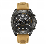 Timberland Carrigan Series Kell Kvartsliikumine Nahkrihm 44mm Must Ketas Kronograaf Moodne Retro S&otilde;jaline Stiil Meeste kellad TDWGF2230501 TDWGF2230501
