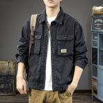 Vintage Trendi T&ouml;&ouml;riistajakk Meeste V&auml;lisriiete Vabaaja Pikkade Varrukatega S&auml;rk L&otilde;tv Fliisist Denim Jakk Trend 2XL must